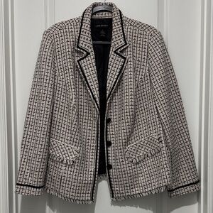 Women’s Lane Bryant pink, black and white tweed jacket - size 18